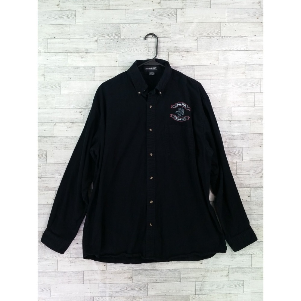 Lone Wolf No Club Button Up Shirt Biker MC Johnathan Corey Size XL Black